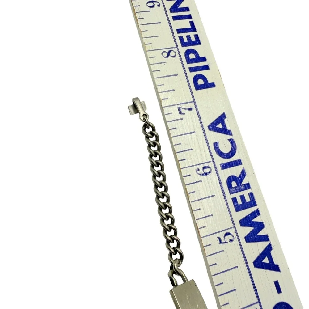Vintage Cub Scouts BSA ID‎ Bracelet Nickel Silver Wolf Logo Curb Chain 6.5